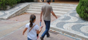 Ramp with Portuguese pavement (calçada portuguesa)