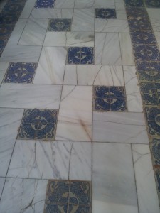 marble tiles with glazed ceramic tile pattern