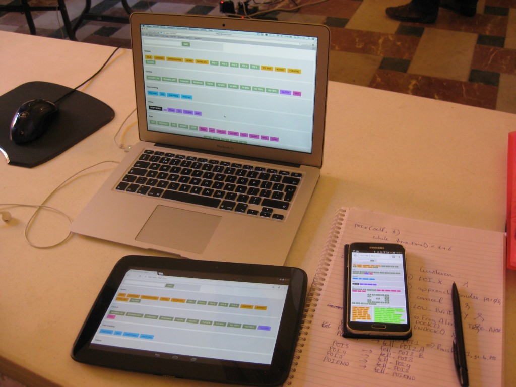 FROG's WOZ web interface runs on any device - here on a laptop, a notepad and a smartphone.